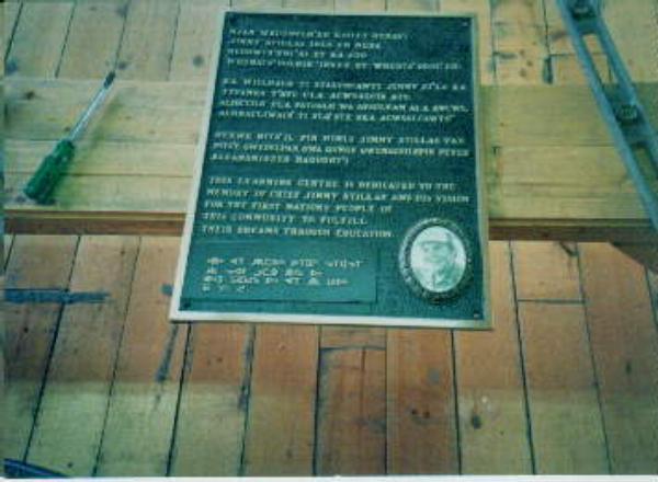 Plaque in Honour of Jimmy Stillas